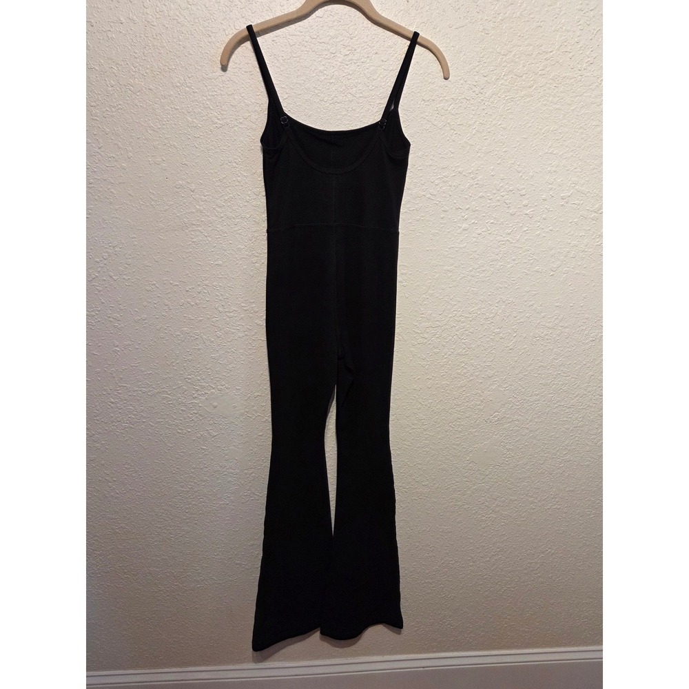 Wilfred Free Aritzia Black Flare Leg Jumpsuit XS‎ Adjustable Straps Bell Bottom - Picture 3 of 8